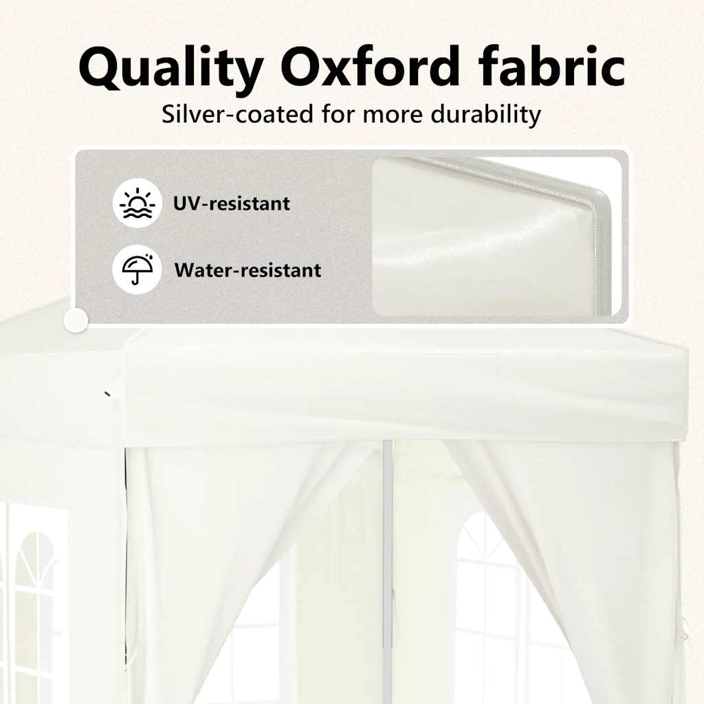 Τέντα Εκδηλώσεων Πτυσσόμενη με Πλαϊνά Τοιχώματα Κρεμ 2 x 2 μ. - Pakobazaar