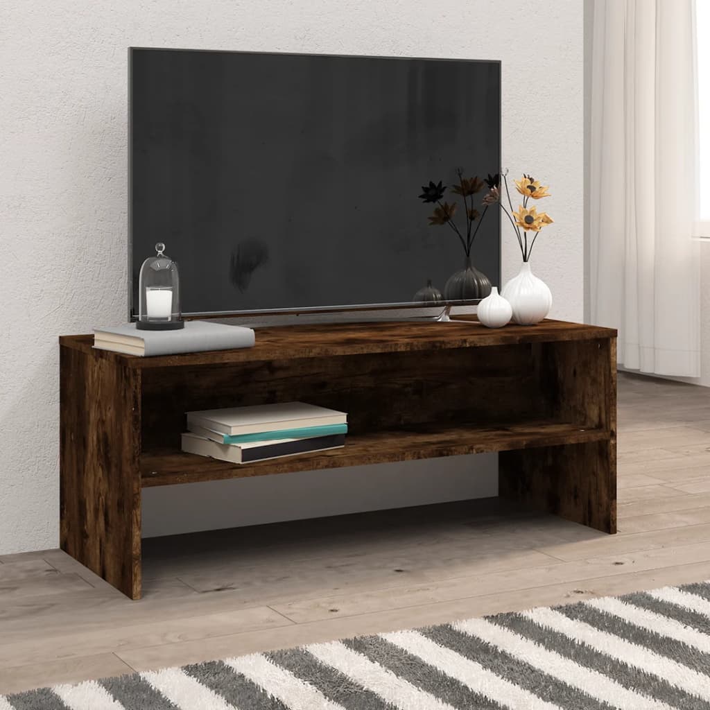 Έπιπλο Τηλεόρασης Καπνιστή Δρυς 100 x 40 x 40 εκ. Επεξ. Ξύλο