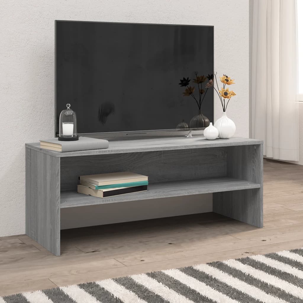 Έπιπλο Τηλεόρασης Γκρι Sonoma 100x40x40 εκ. από Επεξεργ. Ξύλο - Pakobazaar