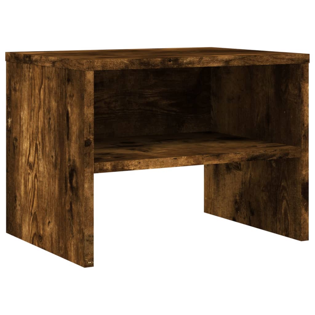 Κομοδίνα 2 Τεμ. Καπνιστή Δρυς 40x30x30 εκ. από Επεξεργ. Ξύλο - Pakobazaar