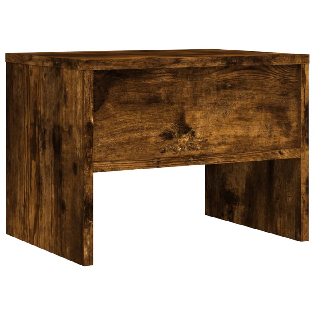 Κομοδίνα 2 Τεμ. Καπνιστή Δρυς 40x30x30 εκ. από Επεξεργ. Ξύλο - Pakobazaar