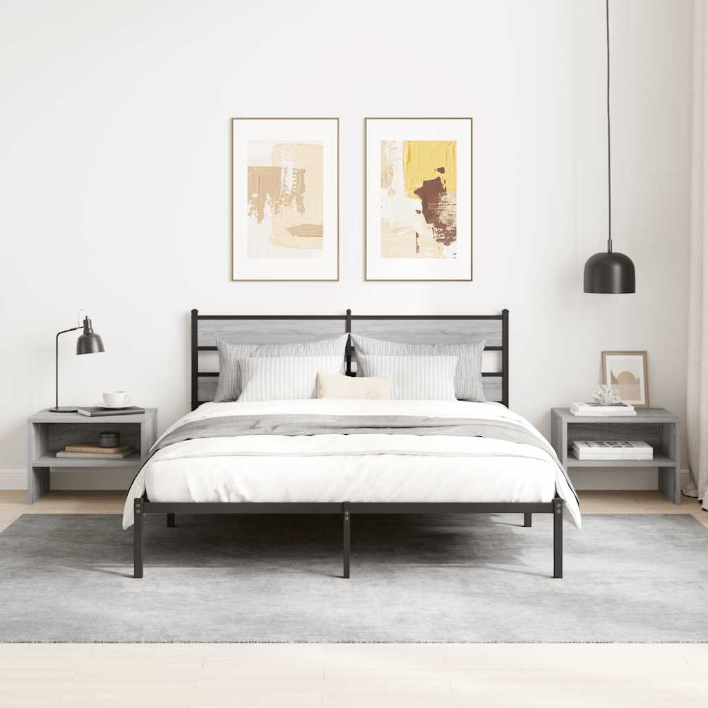 Κομοδίνο Γκρι Sonoma 40x30x30 εκ. από Επεξεργασμένο Ξύλο