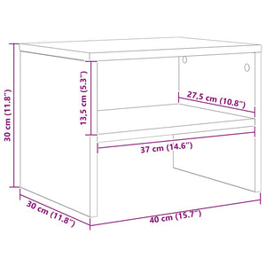 Κομοδίνο Γκρι Sonoma 40x30x30 εκ. από Επεξεργασμένο Ξύλο