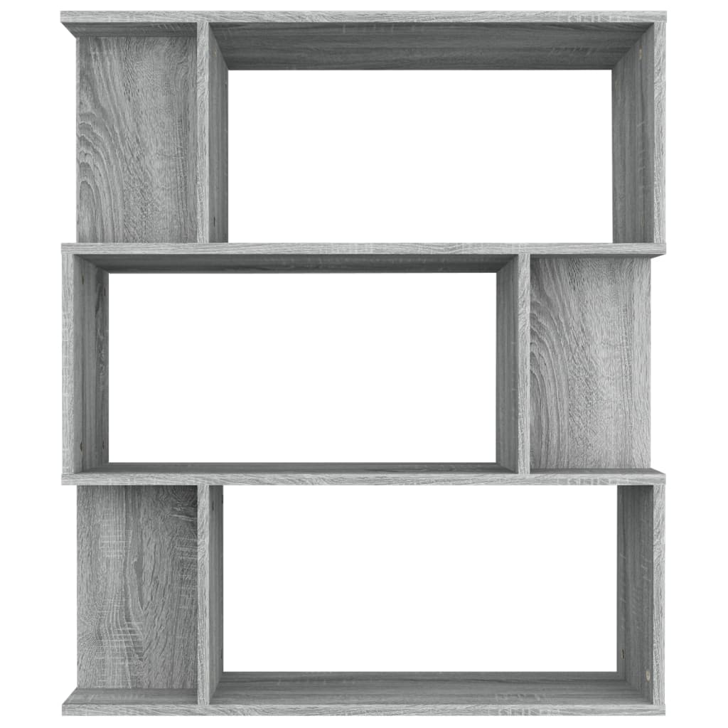 Βιβλιοθήκη/Διαχωρ. Χώρου Γκρι Sonoma 80x24x96 εκ. Επεξεργ. Ξύλο