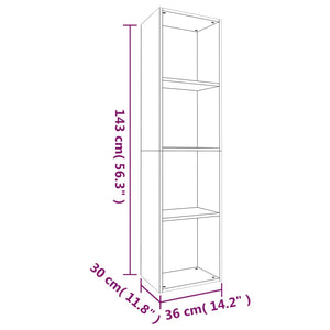 Βιβλιοθήκη/Έπιπλο Τηλεόρασης Γκρι Sonoma 36x30x143εκ Επεξ. Ξύλο - Pakobazaar