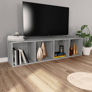Βιβλιοθήκη/Έπιπλο Τηλεόρασης Γκρι Sonoma 36x30x143εκ Επεξ. Ξύλο - Pakobazaar