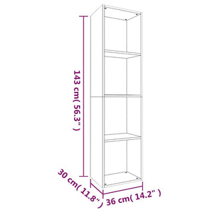 Βιβλιοθήκη/Έπιπλο Τηλεόρασης Καφέ Δρυς 36x30x143 εκ Επεξ. Ξύλο