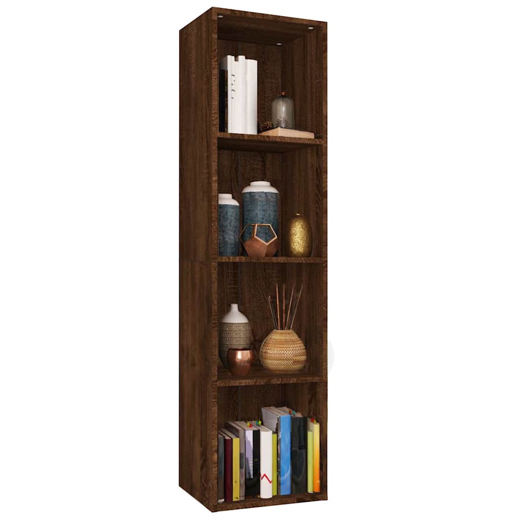 Βιβλιοθήκη/Έπιπλο Τηλεόρασης Καφέ Δρυς 36x30x143 εκ Επεξ. Ξύλο