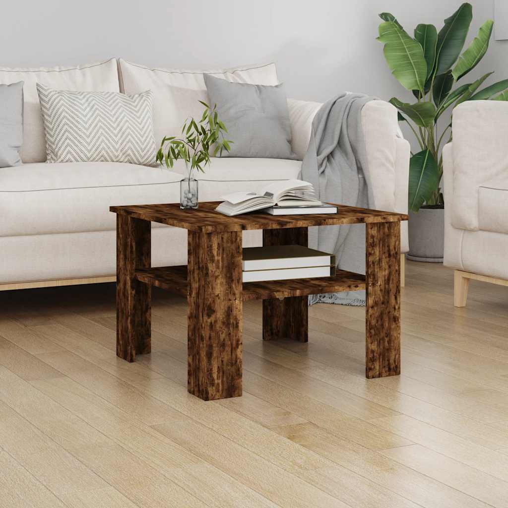 Τραπεζάκι Σαλονιού Καπνιστή Δρυς 60x60x42 εκ. Επεξεργ. Ξύλο - Pakobazaar
