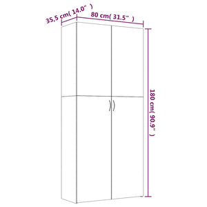 Παπουτσοθήκη Καπνιστή Δρυς 80x35,5x180 εκ. Επεξεργασμένο Ξύλο