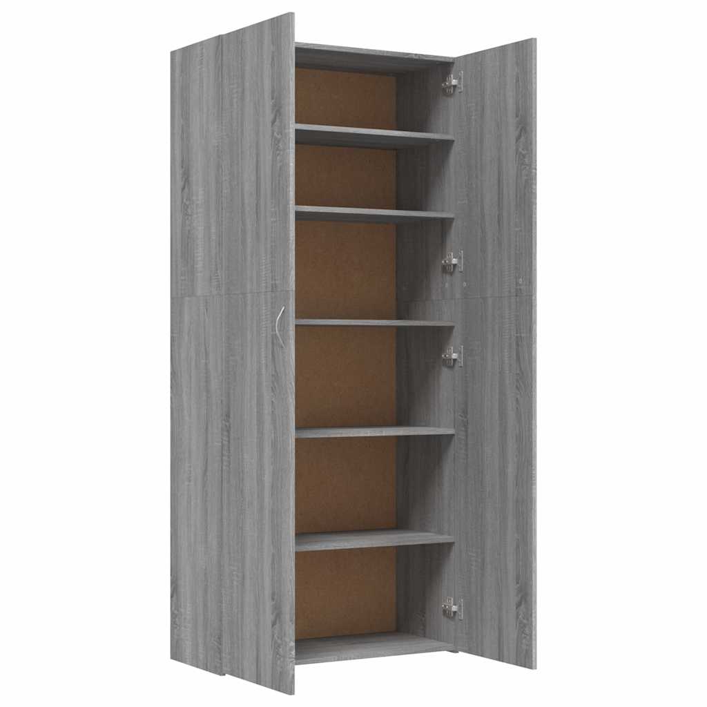 Παπουτσοθήκη Γκρι Sonoma 80x35,5x180 εκ. από Επεξεργασμένο Ξύλο