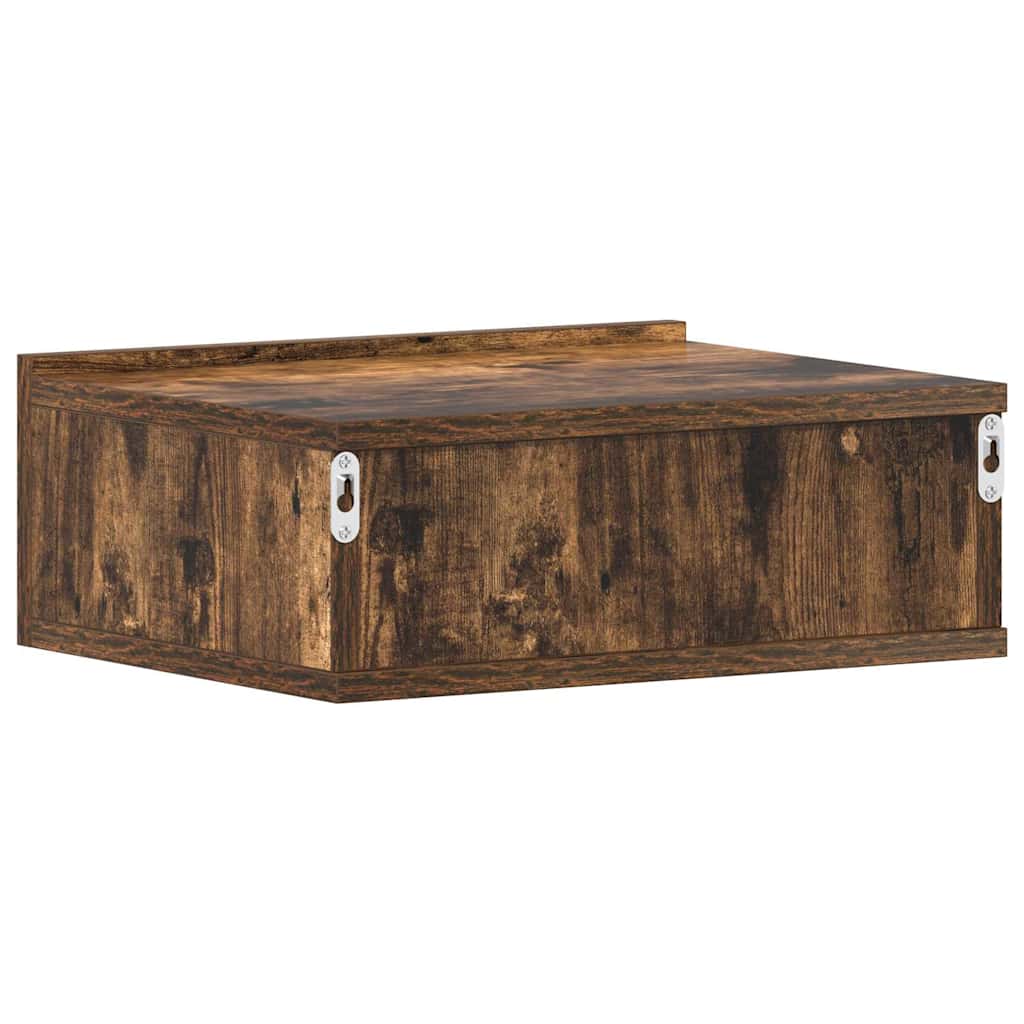 Κομοδίνα Κρεμαστά 2 τεμ. Καπνιστή Δρυς 40x30x15εκ Επεξεργ. Ξύλο