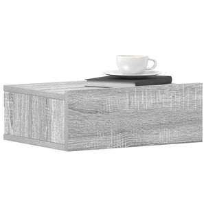 Κομοδίνα Κρεμαστά 2 τεμ. Γκρι Sonoma 40x30x15εκ. Επεξεργ. Ξύλο