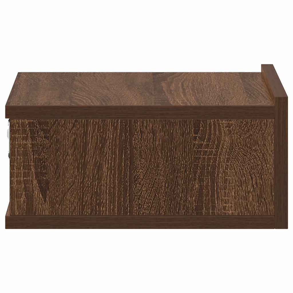 Κομοδίνο Κρεμαστά Καφέ Δρυς 40x30x15 εκ. Επεξεργ. Ξύλο