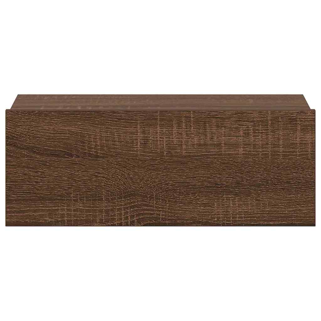 Κομοδίνα Κρεμαστά 2 τεμ. Καφέ Δρυς 40x30x15 εκ. Επεξεργ. Ξύλο - Pakobazaar