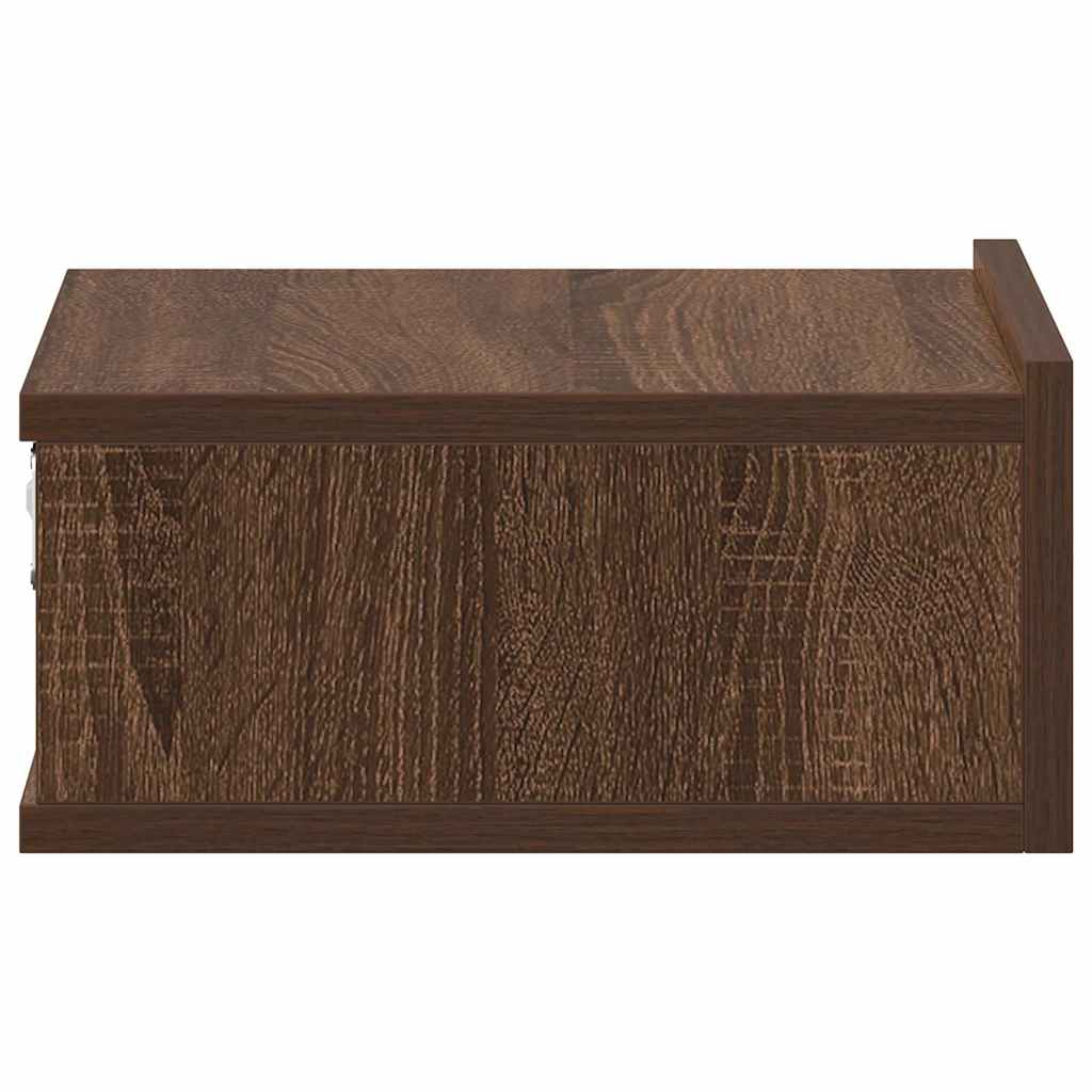 Κομοδίνα Κρεμαστά 2 τεμ. Καφέ Δρυς 40x30x15 εκ. Επεξεργ. Ξύλο - Pakobazaar