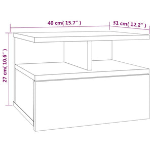Κομοδίνο Κρεμαστό Γκρι Sonoma 40x31x27 εκ. Επεξεργασμένο Ξύλο