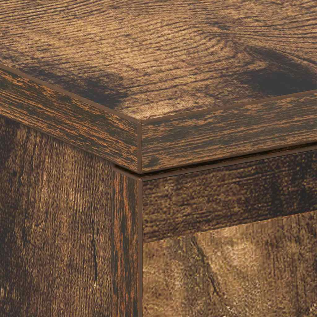 Κομοδίνα 2 Τεμ. Καπνιστή Δρυς 38x35x56 εκ. από Επεξεργ. Ξύλο - Pakobazaar