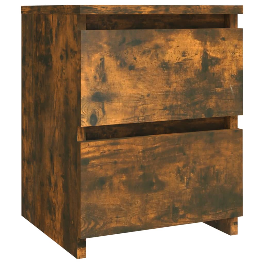 Κομοδίνα 2 Τεμ. Καπνιστή Δρυς 30x30x40 εκ. Επεξεργασμένο Ξύλο