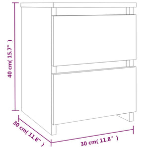 Κομοδίνο Γκρι Sonoma 30 x 30 x 40 εκ. από Επεξεργασμένο Ξύλο - Pakobazaar