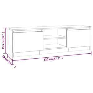 Έπιπλο Τηλεόρασης Καφέ Δρυς 120x30x35,5 εκ. Επεξεργασμένο Ξύλο