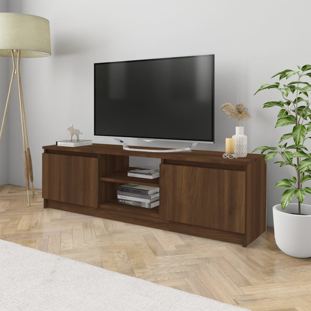 Έπιπλο Τηλεόρασης Καφέ Δρυς 120x30x35,5 εκ. Επεξεργασμένο Ξύλο