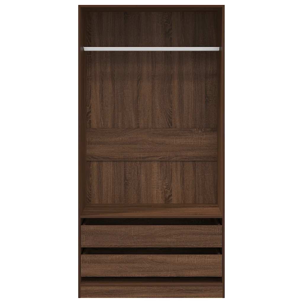 Ντουλάπα Καφέ Δρυς 100x50x200 εκ. από Επεξεργασμένο Ξύλο