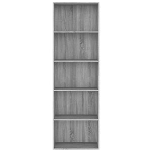 Βιβλιοθήκη με 5 Ράφια Γκρι Sonoma 60x30x189 εκ. Επεξεργ. Ξύλο