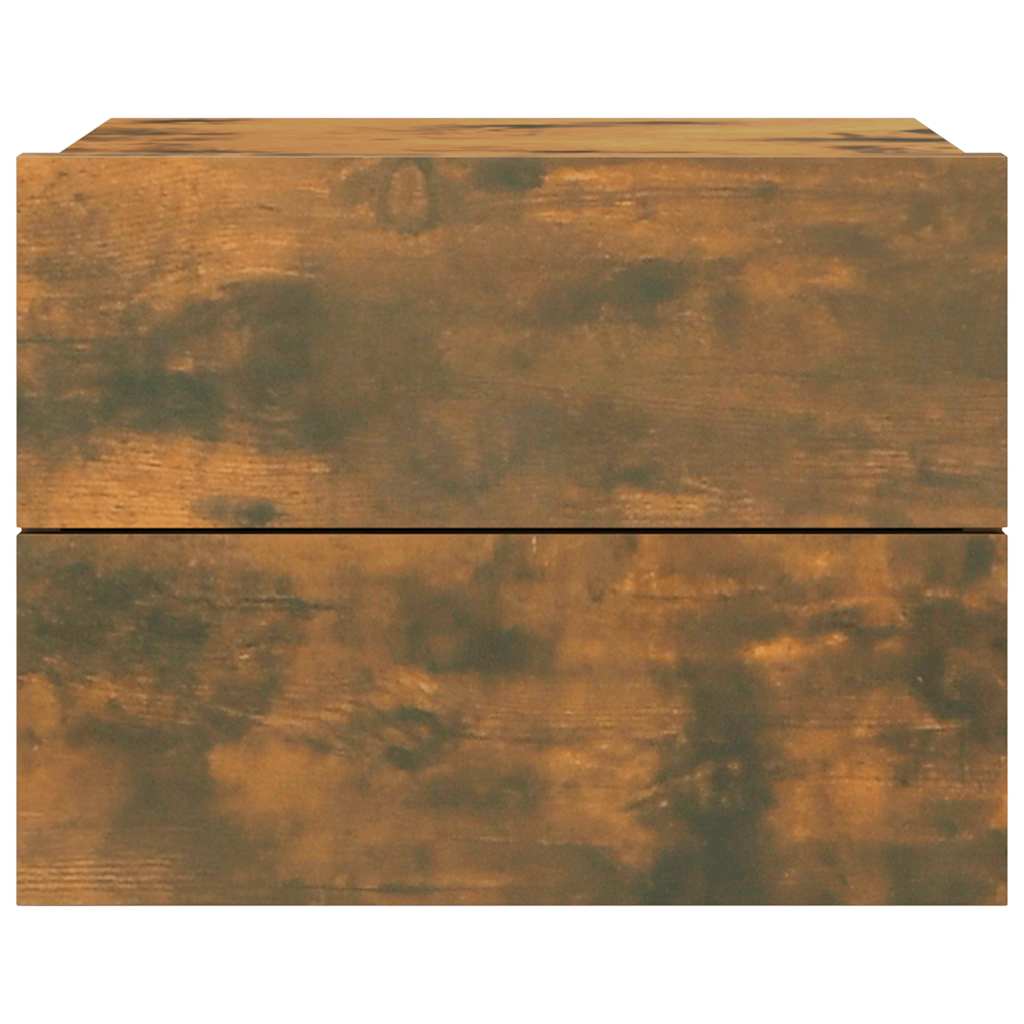 Κομοδίνα 2 Τεμ. Καπνιστή Δρυς 40x30x30 εκ. από Επεξεργ. Ξύλο