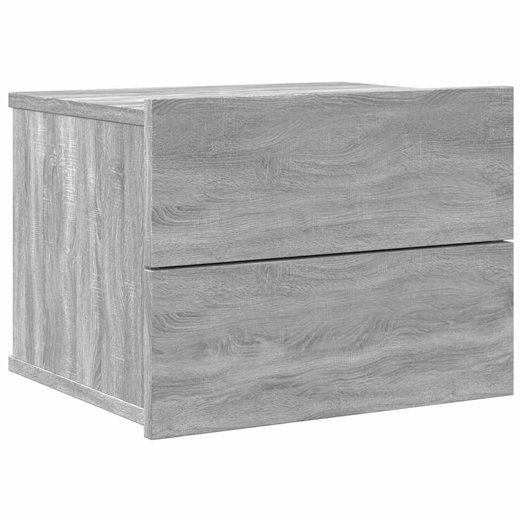 Κομοδίνα 2 Τεμ. Γκρι Sonoma 40x30x30 εκ. από Επεξεργασμένο Ξύλο - Pakobazaar