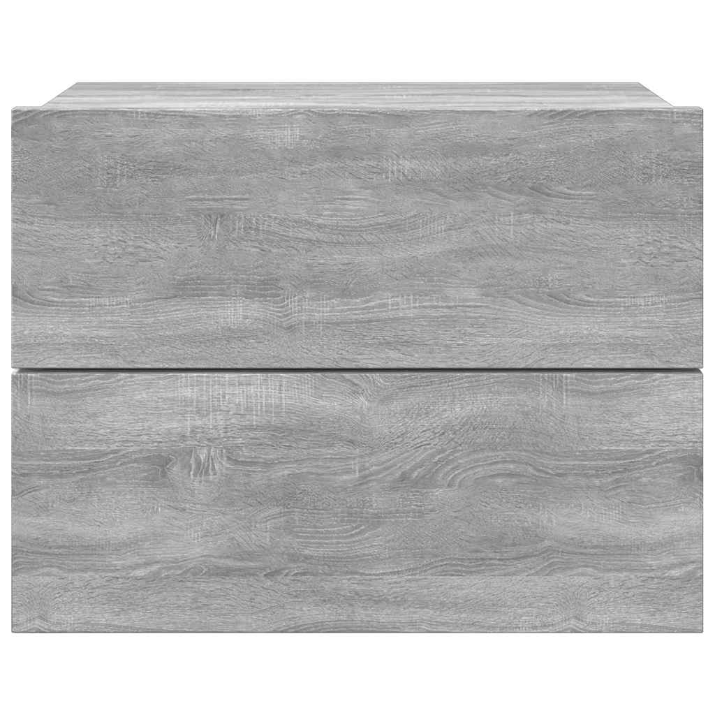 Κομοδίνα 2 Τεμ. Γκρι Sonoma 40x30x30 εκ. από Επεξεργασμένο Ξύλο - Pakobazaar