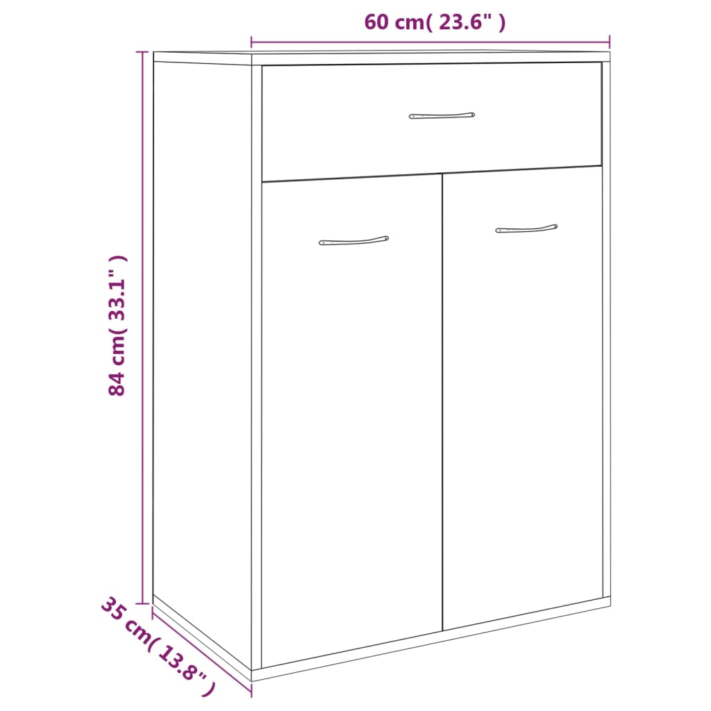 Παπουτσοθήκη Καπνιστή Δρυς 60x35x84 εκ. από Επεξεργασμένο Ξύλο - Pakobazaar