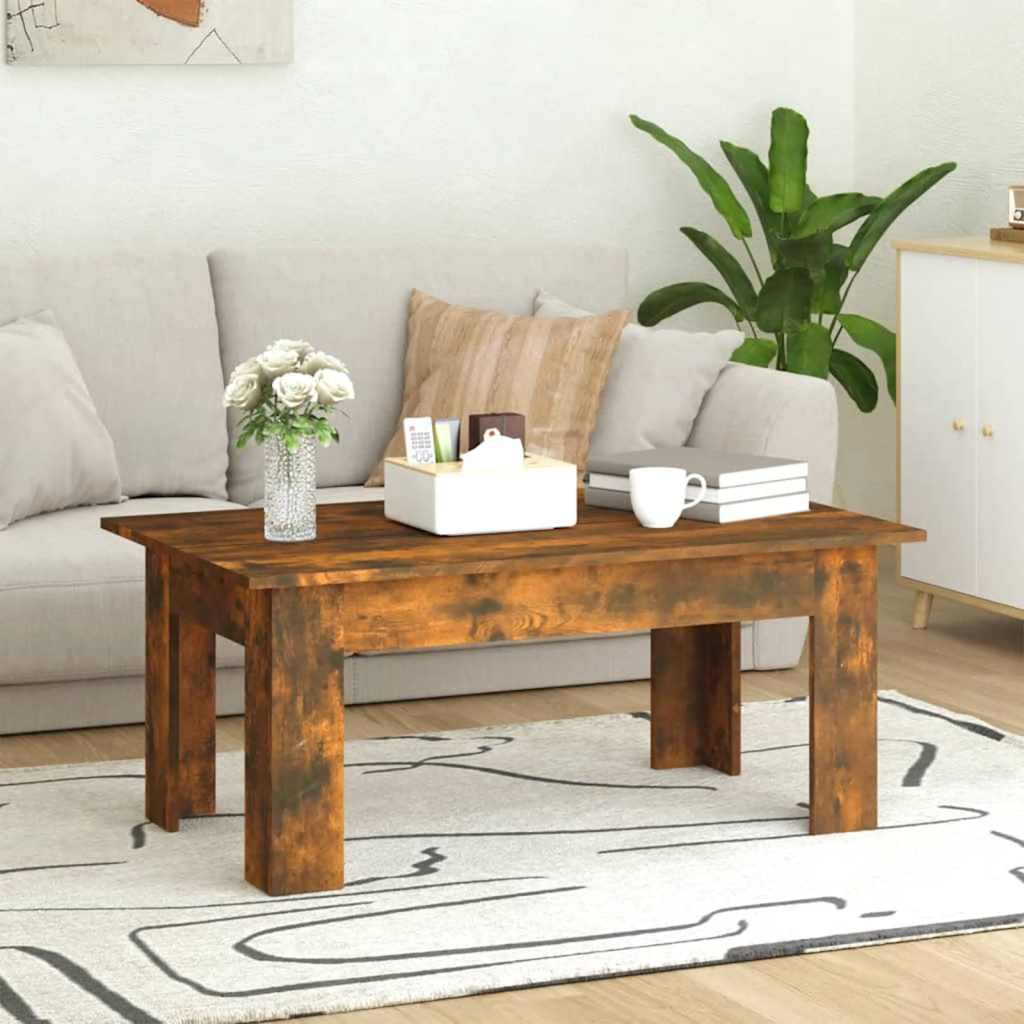 Τραπεζάκι Σαλονιού Καπνιστή Δρυς 100x60x42 εκ. Επεξεργασμ. Ξύλο