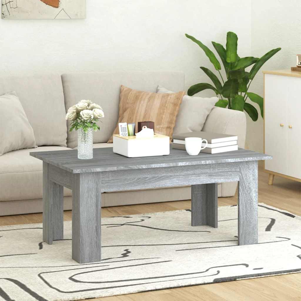 Τραπεζάκι Σαλονιού Γκρι Sonoma 100x60x42 εκ. Επεξεργασμένο Ξύλο - Pakobazaar