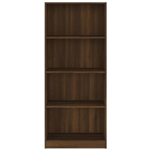 Βιβλιοθήκη με 4 Ράφια Καφέ Δρυς 60x24x142 εκ. Επεξεργ. Ξύλο