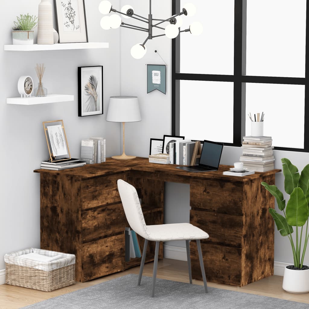 Γραφείο Γωνιακό Καπνιστή Δρυς 145x100x76 εκ. Επεξεργασμένο Ξύλο - Pakobazaar