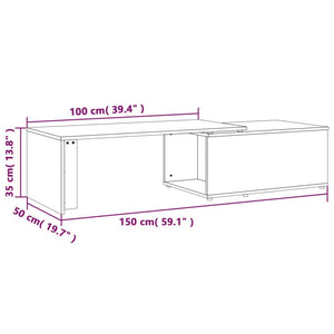 Τραπεζάκι Σαλονιού Γκρι Sonoma 150x50x35 εκ. Επεξεργασμένο Ξύλο