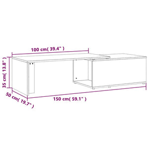 Τραπεζάκι Σαλονιού Καφέ Δρυς 150x50x35 εκ. Επεξεργασμ. Ξύλο