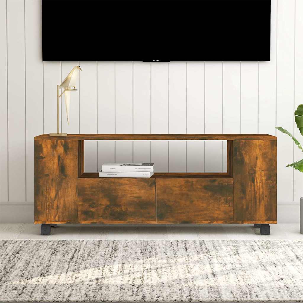 Έπιπλο Τηλεόρασης Καπνιστή Δρυς 120x35x48 εκ. Επεξ. Ξύλο