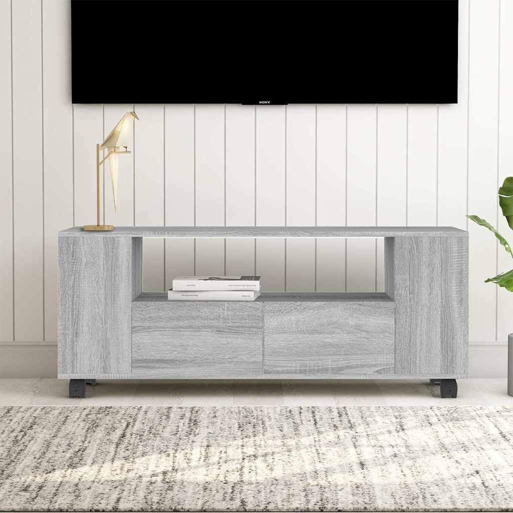 Έπιπλο Τηλεόρασης Γκρι Sonoma 120x35x48 εκ. από Επεξεργ. Ξύλο