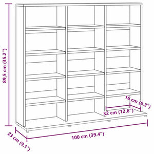 Έπιπλο για CD Καφέ Δρυς 100x23x89,5εκ. Επεξεργασμένο Ξύλο