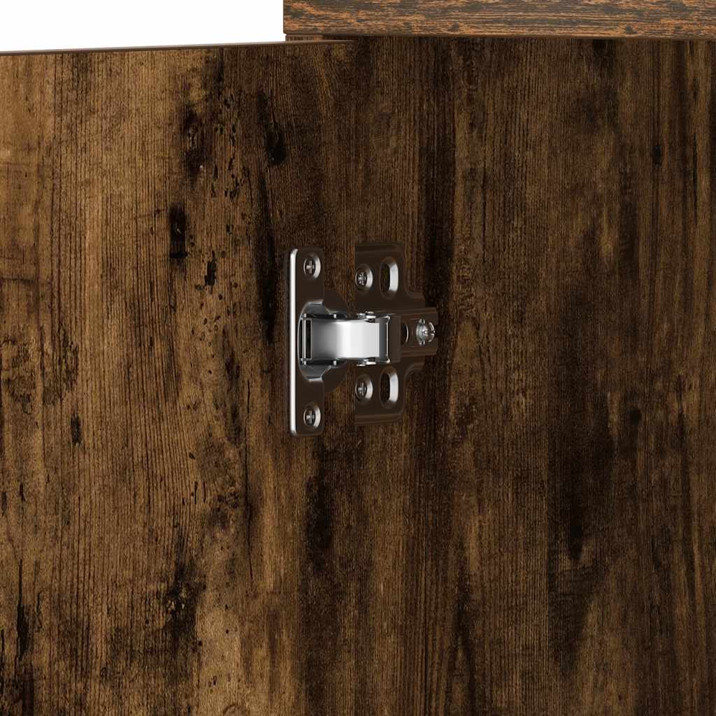 Ντουλάπι Μπάνιου Καπνιστή Δρυς 30x30x183,5 εκ. Επεξεργ. Ξύλο - Pakobazaar