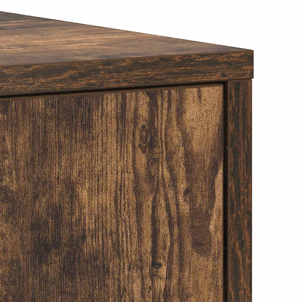 Ντουλάπι Μπάνιου Καπνιστή Δρυς 30x30x183,5 εκ. Επεξεργ. Ξύλο - Pakobazaar