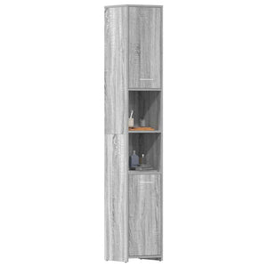 Ντουλάπι Μπάνιου Γκρι Sonoma 30x30x183,5 εκ. Επεξεργασμένο Ξύλο