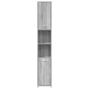 Ντουλάπι Μπάνιου Γκρι Sonoma 30x30x183,5 εκ. Επεξεργασμένο Ξύλο