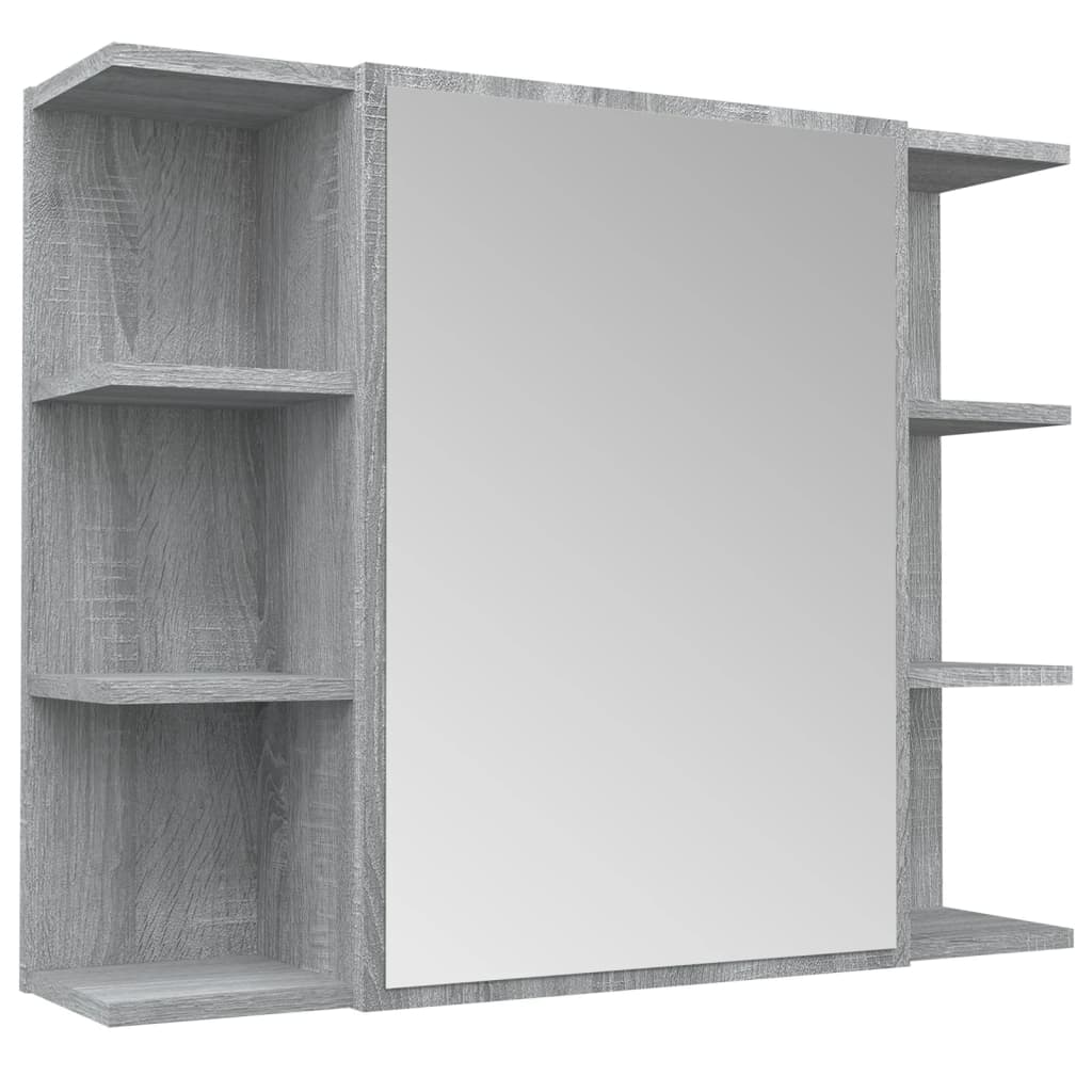 Ντουλάπι Καθρέπτης Μπάνιου Γκρι Sonoma 80x20,5x64 εκ Επεξ. Ξύλο - Pakobazaar