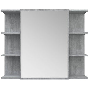 Ντουλάπι Καθρέπτης Μπάνιου Γκρι Sonoma 80x20,5x64 εκ Επεξ. Ξύλο - Pakobazaar