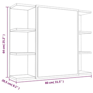 Ντουλάπι Καθρέπτης Μπάνιου Γκρι Sonoma 80x20,5x64 εκ Επεξ. Ξύλο - Pakobazaar