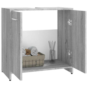 Ντουλάπι Μπάνιου Γκρι Sonoma 60x33x60 εκ. Επεξεργασμένο Ξύλο - Pakobazaar