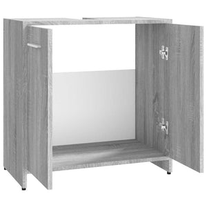 Ντουλάπι Μπάνιου Γκρι Sonoma 60x33x60 εκ. Επεξεργασμένο Ξύλο - Pakobazaar